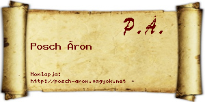 Posch Áron névjegykártya